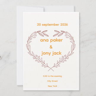 Elegant Floral Wedding Invitation