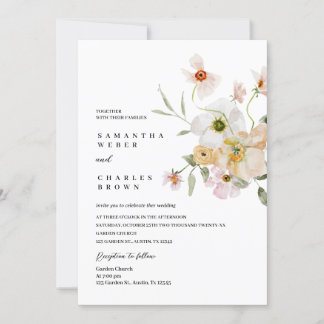 Elegant Floral Wedding Invitation