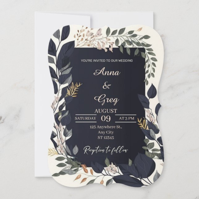 Elegant Floral Wedding Invitation (Front)