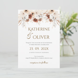 Elegant Floral Wedding Invitation