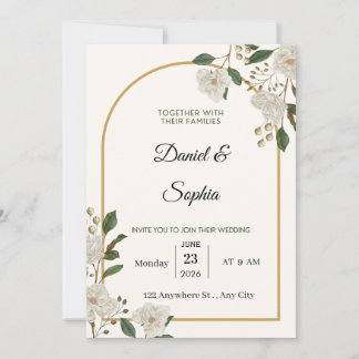 Elegant Floral Wedding Invitation