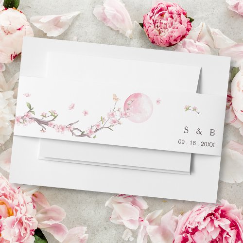 Elegant Floral Wedding Invitation Belly Band