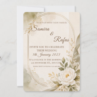 Elegant Floral Wedding Invitation Card