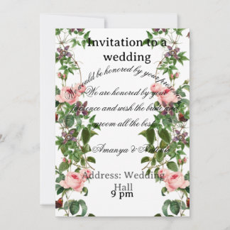 Elegant Floral Wedding Invitation Card