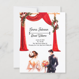 Elegant Floral Wedding Invitation Card – Romantic