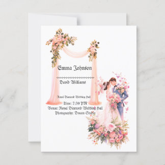 Elegant Floral Wedding Invitation Card – Romantic 