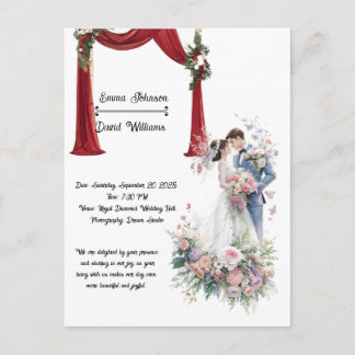 Elegant Floral Wedding Invitation Card – Romantic