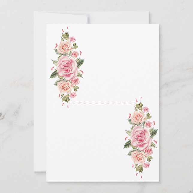 Elegant Floral Wedding Invitation Card Soft  (Back)