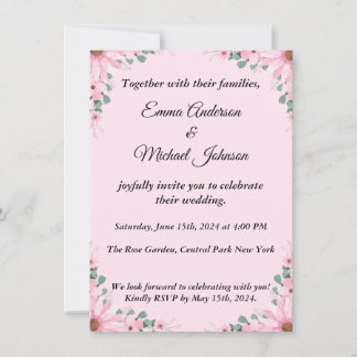 Elegant Floral Wedding Invitation | Customizable