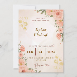 Elegant Floral Wedding Invitation | Customizable T