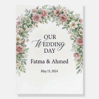 Elegant Floral Wedding Invitation Design with Wate Foam Board