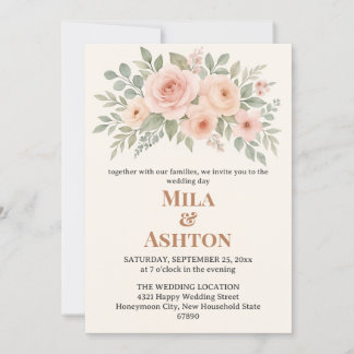 Elegant Floral Wedding Invitation – Editable