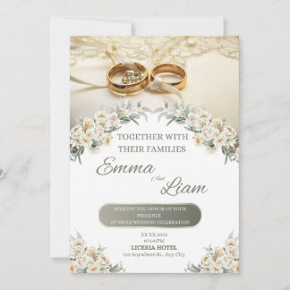 Elegant Floral Wedding Invitation – Emma & Liam