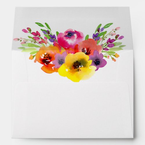 Elegant Floral Wedding Invitation Return Address Envelope