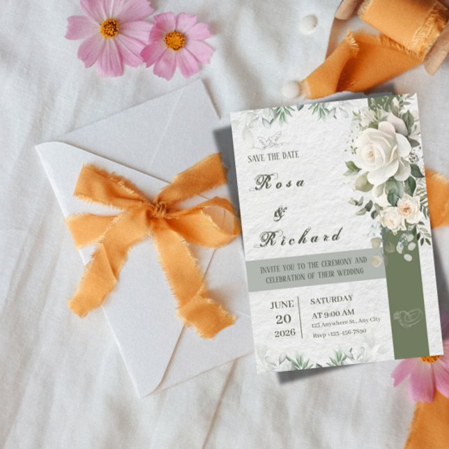 Elegant Floral Wedding Invitation – Save the Date (Creator Uploaded)
