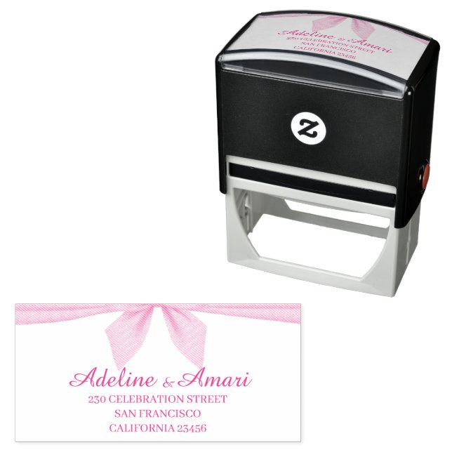 Elegant Floral Wedding Invitation Self-inking Stamp (In Situ)