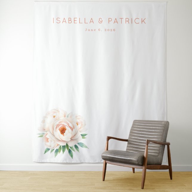 Elegant Floral Wedding Invitation Tapestry (In Situ)