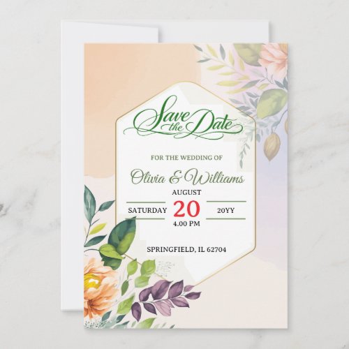 Elegant Floral Wedding Invitation Template