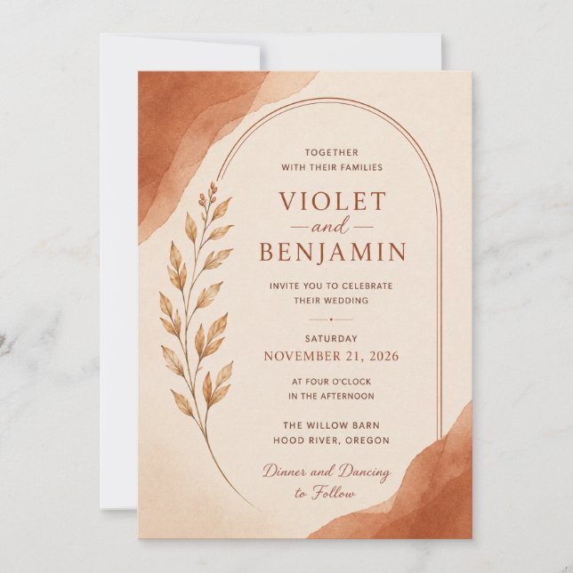 Elegant Floral Wedding Invitation Template (Front)