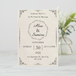 Elegant Floral Wedding Invitation Template