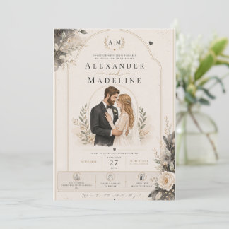 Elegant Floral Wedding Invitation Template