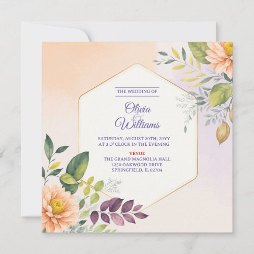 Elegant Floral Wedding Invitation Template