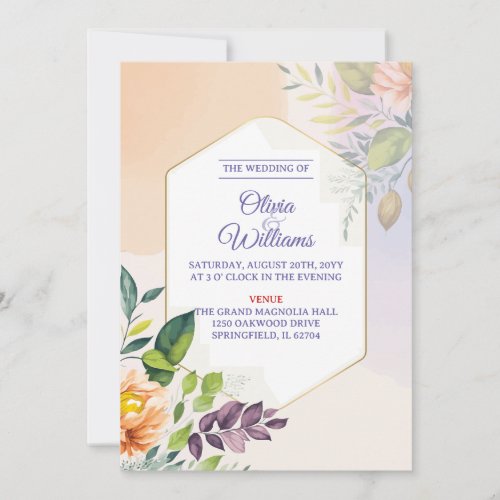 Elegant Floral Wedding Invitation Template