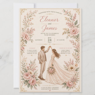 Elegant Floral Wedding Invitation Template