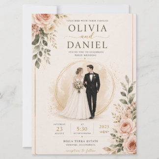 Elegant Floral Wedding Invitation Template