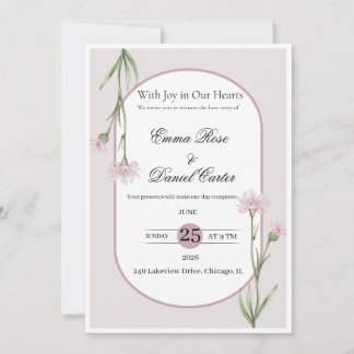 Elegant Floral Wedding Invitation Template | Luxur