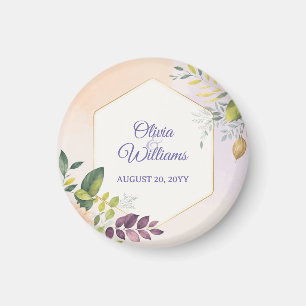 Elegant Floral Wedding Invitation Template Magnet