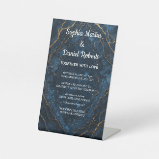 Elegant Floral Wedding Invitation Template Pedestal Sign