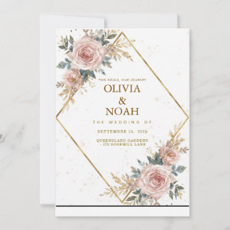 Elegant Floral Wedding Invitation | Watercolor 