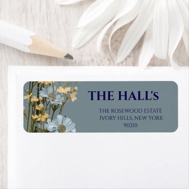 Elegant Floral Wedding  Label (Insitu)