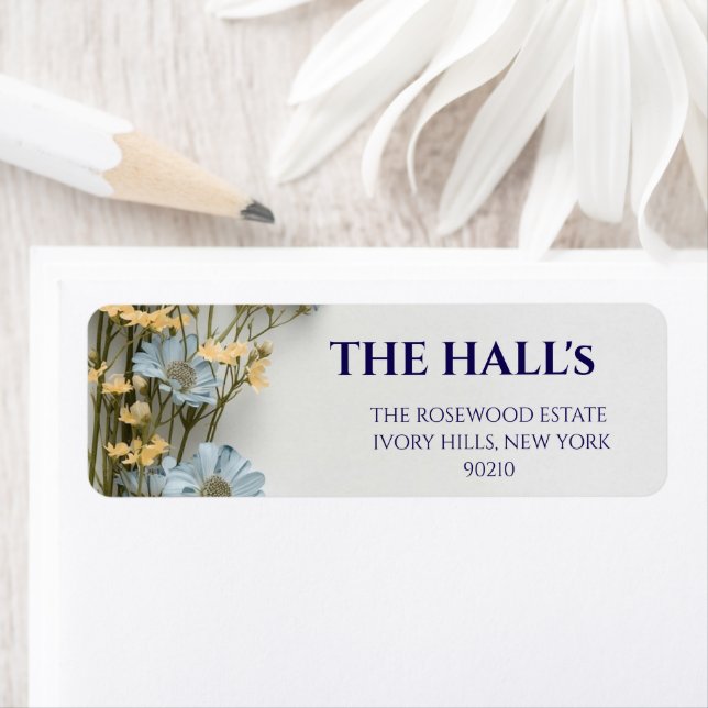 Elegant Floral Wedding  Label (Insitu)
