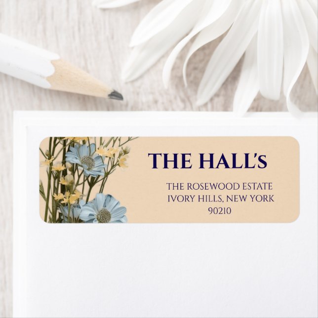 Elegant Floral Wedding  Label (Insitu)