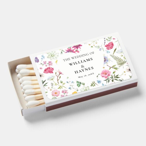 Elegant Floral Wedding Matchbook Favors  Matchboxes