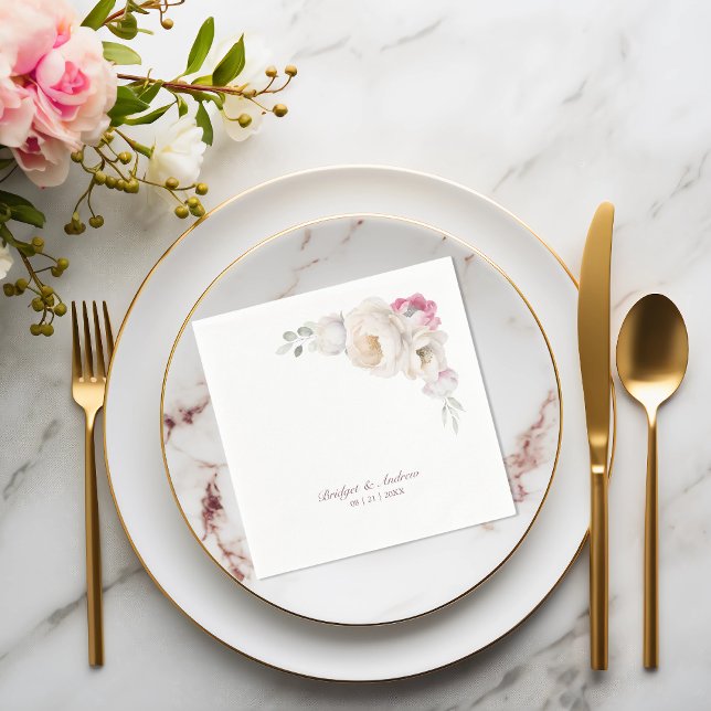 Elegant Floral Wedding Napkins (Creator Uploaded)