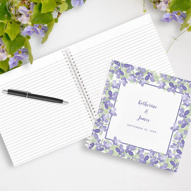 Elegant Floral Wedding Periwinkle Chic Guest Book (Creator Uploaded)