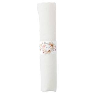 Elegant Floral Wedding Personalized  Napkin Bands