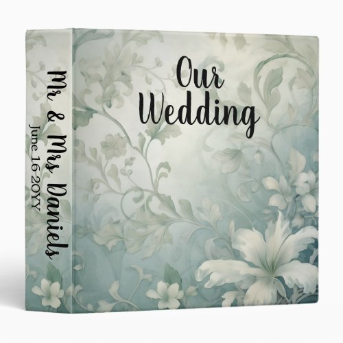 Elegant Floral Wedding Photo Album 3 Ring Binder