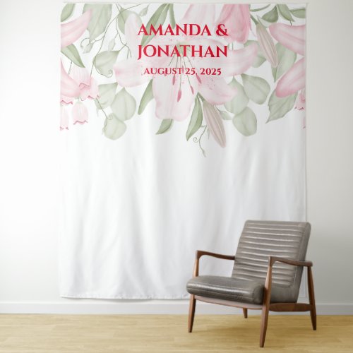 Elegant Floral Wedding Photo Booth Backdrop