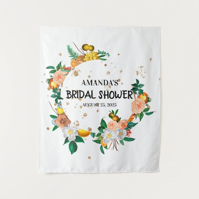 Elegant Floral Wedding Photo Booth Backdrop (Front)