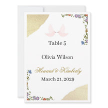 Elegant Floral Wedding Place Card