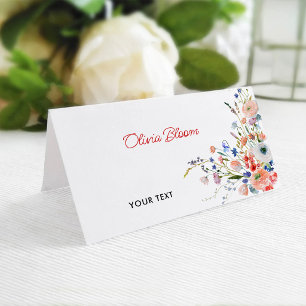 Elegant Floral Wedding Place Card