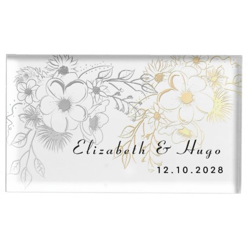 Elegant Floral Wedding Place Card Holder