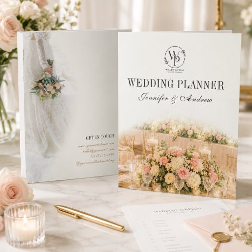 Elegant Floral Wedding Planner Custom Pocket Folder