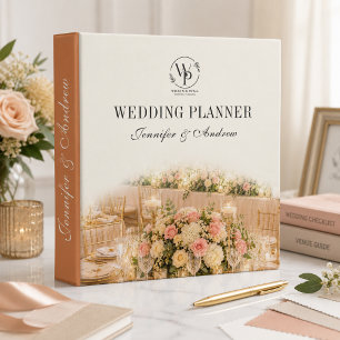 Elegant Floral Wedding Planner Custom Ring Binder