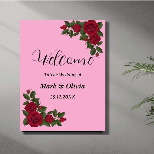 Elegant Floral Wedding Poster | Custom Names date (Creator Uploaded)