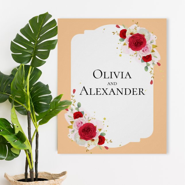 Elegant Floral Wedding Poster Sign (Creator Uploaded)